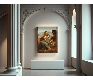 Leonardo da Vinci - Svätá rodina so svätou Annou - The Virgin and Child with Saint Anne - reprodukcia