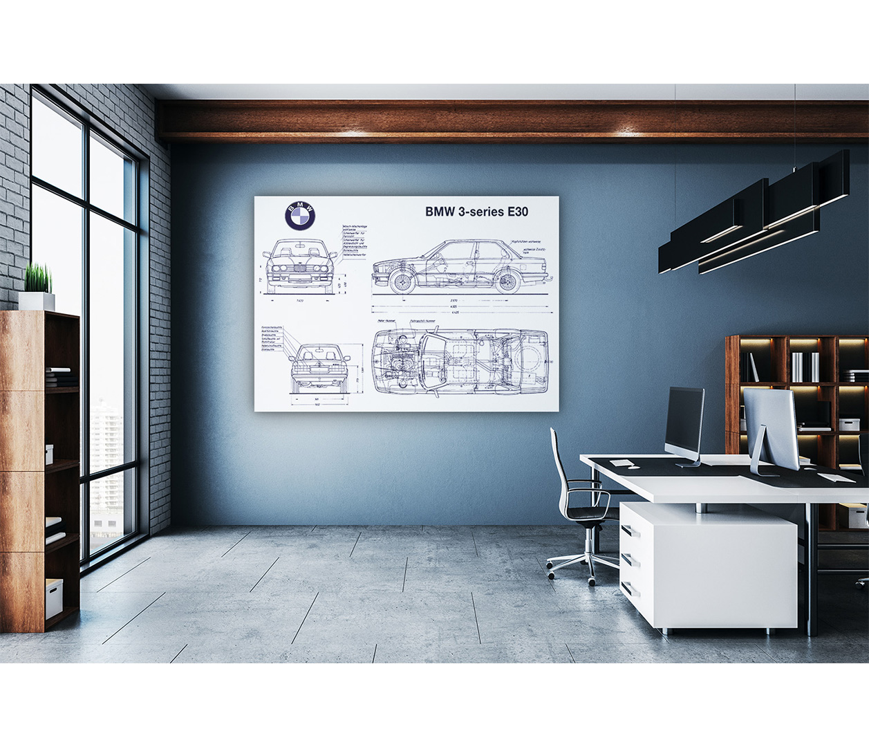 BMW E30 325i - blueprint - bíla verze