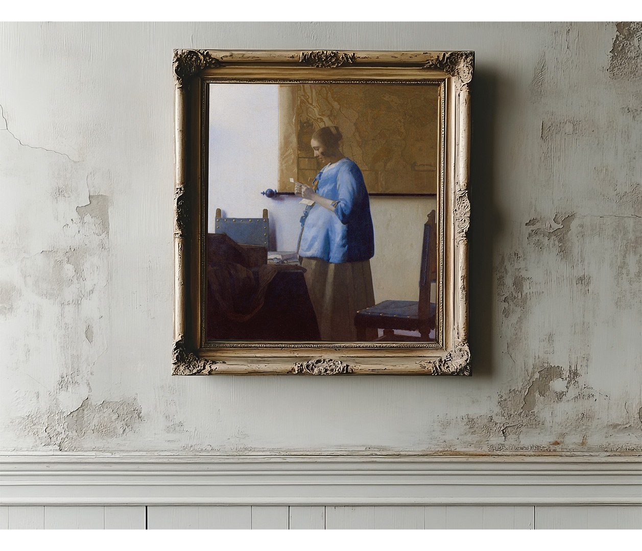 Jan Vermeer - Žena v modrém čtoucí dopis - Woman in Blue Reading a Letter - reprodukce