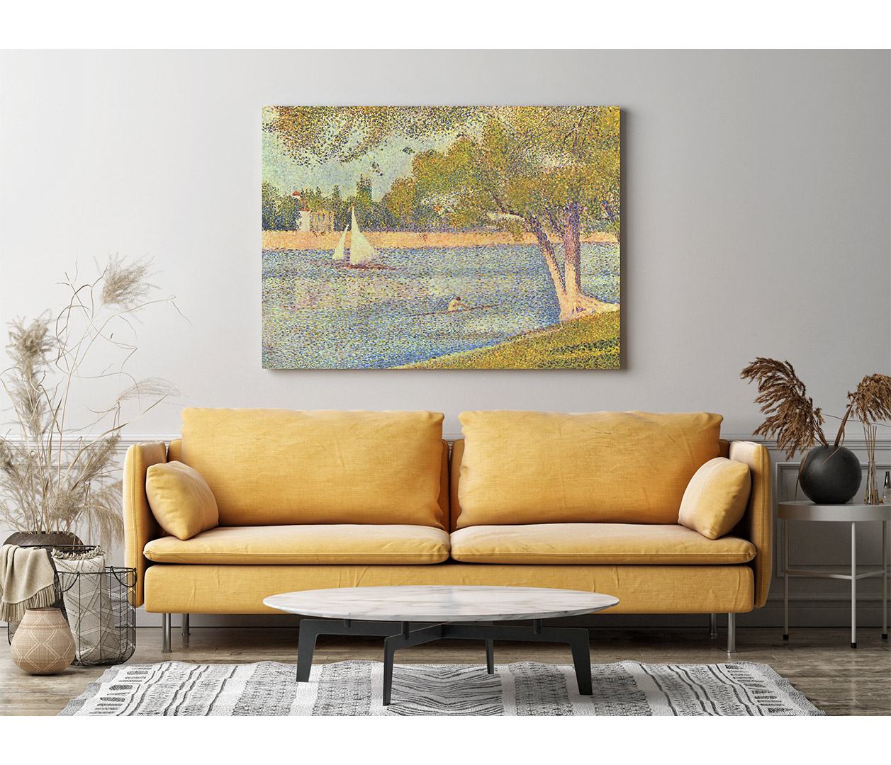 Georges Seurat - Řeka Seina v La Grande-Jatte - La Seine a la Grande-Jatte - reprodukce