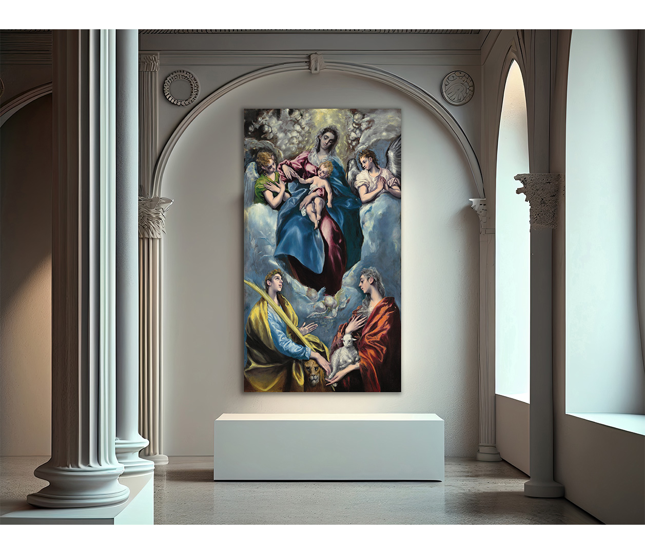 El Greco - Madona a dítě se svatou Martinou a svatou Anežkou - Madonna and Child with Saint Martina and Saint Agnes - reprodukce