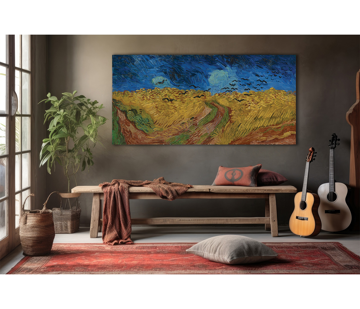 Vincent van Gogh - Pšeničné pole s vránami - Wheatfield with Crows - reprodukce