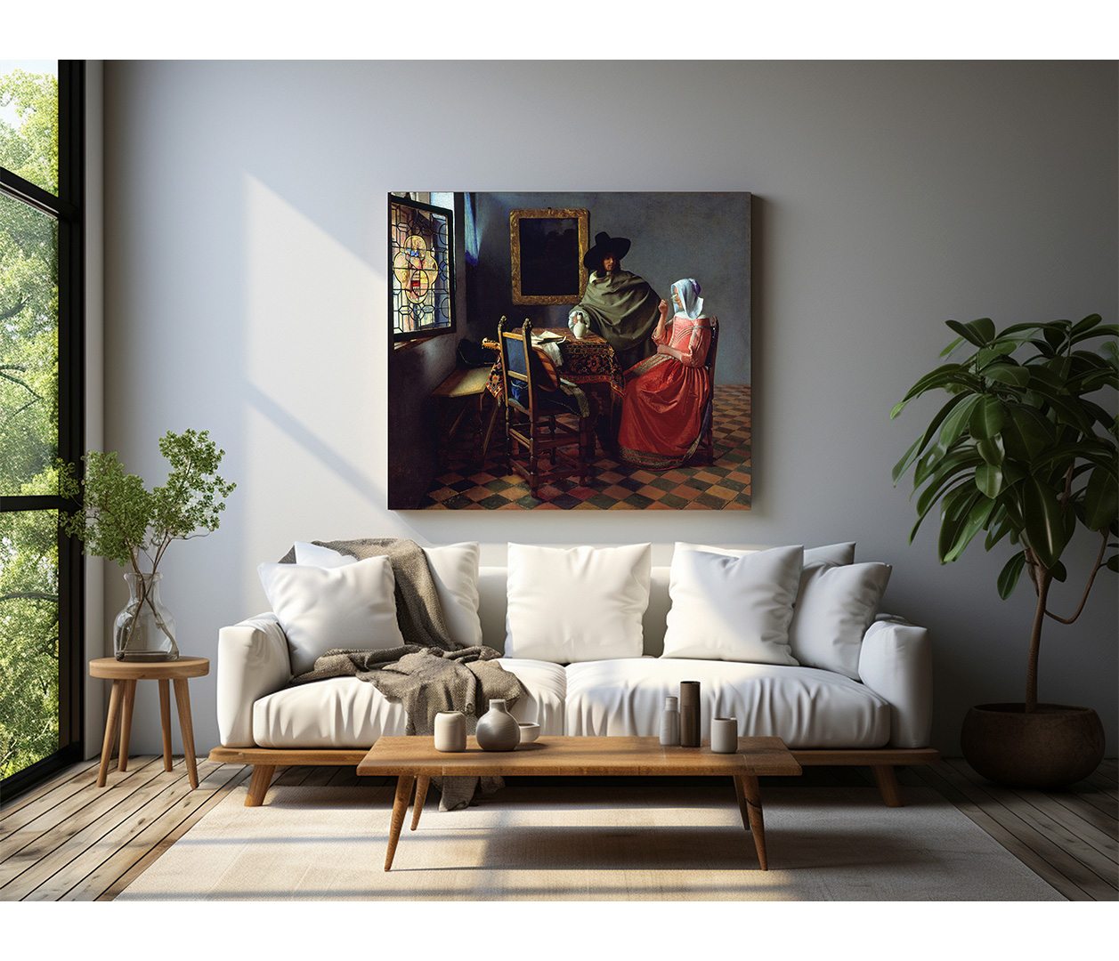 Jan Vermeer - Sklenice vína - The glass of wine - reprodukce